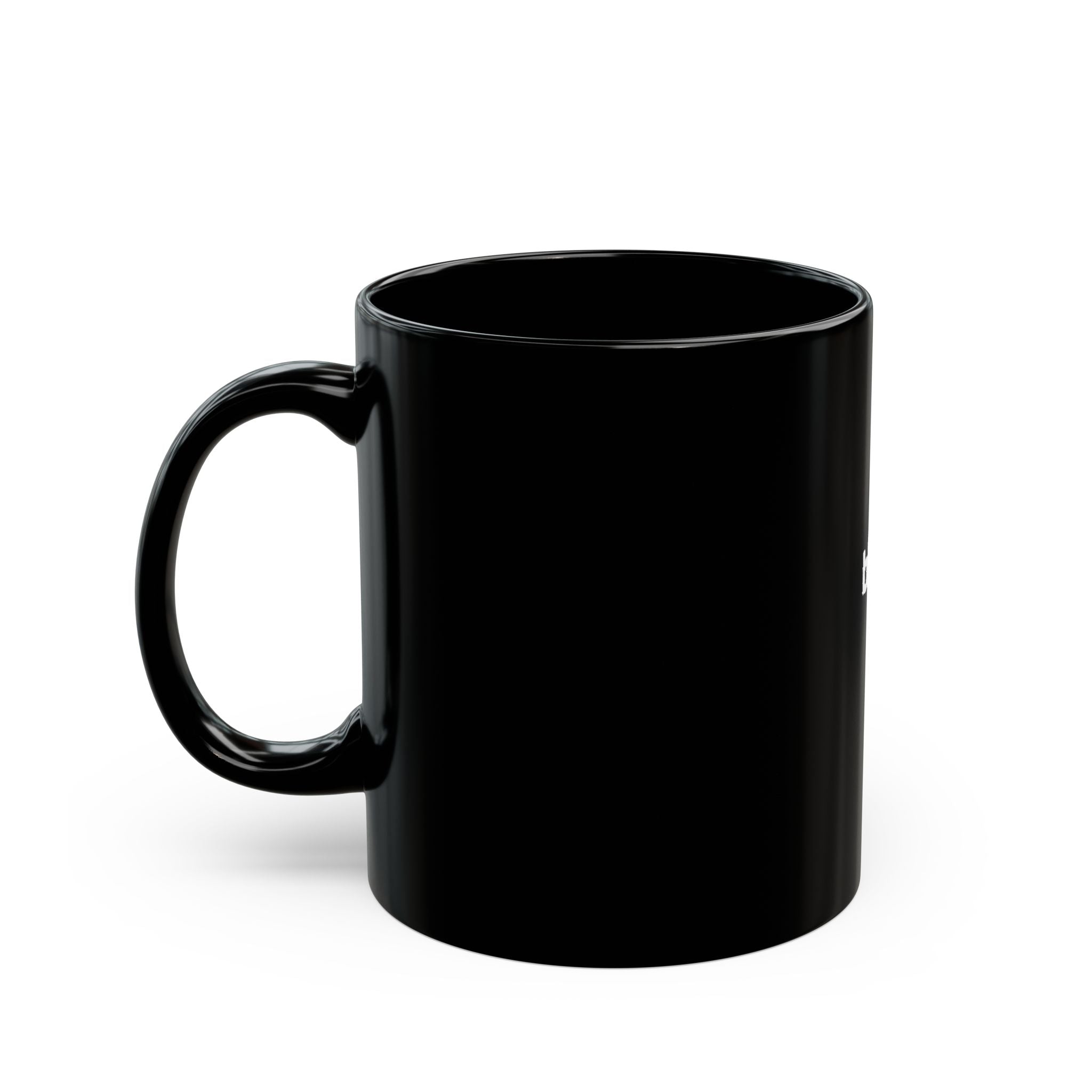Bitch Minimalist Black Coffee Mug — Small White Script Accent (11oz/15oz)